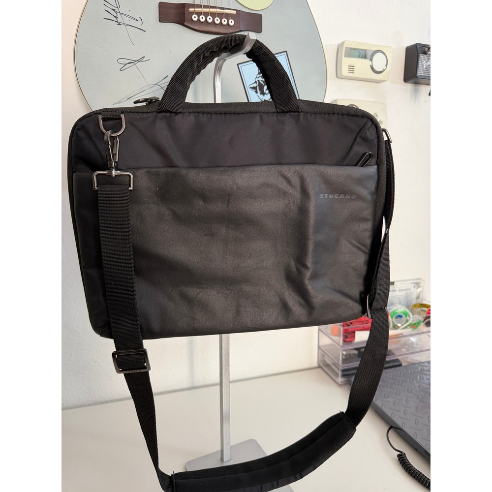 Tucano Milano Black Laptop Messenger Bag 12 inch Tablet Case Crossbody Briefcase